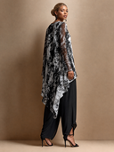 Women's Tie-Dye Print Sheer Asymmetrical Top And Wide-Leg Pants Set ZMZ2712G9XT