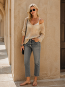 Women's Retro Casual Camisole Pullover Knit Sweater ZMZ3029G5ZJY