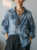 Women's Vintage Casual Cotton-Linen Printed Long-Sleeve Loose Shirt ZMZ3050G2ZYY