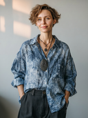 Women's Vintage Casual Cotton-Linen Printed Long-Sleeve Loose Shirt ZMZ3050G2ZYY