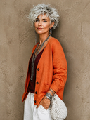 Women's Classic Casual Lightweight Cotton-Linen Single-Breasted Jacket ZMZ3141G5ZYY