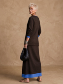 Women's Minimalist Casual Knit Crew-Neck Long-Sleeve T-Shirt And Elastic-Waist Skirt Set ZMZ2947G7ZYY