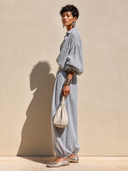 Women's Classic Cotton Vertical-Stripe Long-Sleeve Top And Pants Two-Piece Set ZMZ0440H1SWL