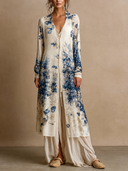 Women's Casual Printed Long-Sleeve Button-Front Long Cardigan ZMZ3031G6XT