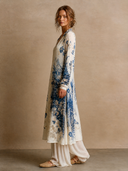 Women's Casual Printed Long-Sleeve Button-Front Long Cardigan ZMZ3031G6XT