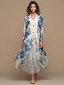 Women's Button-Front Printed Chiffon Long Cardigan ZMZ3036G4XT
