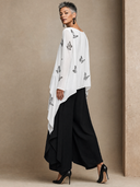 Women's Chiffon Butterfly Print Long-sleeved Irregular Hem Shirt ZMZ2752G1XT
