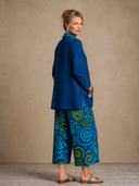Women's Vintage Cotton-Linen Long-Sleeve Shirt And Ethnic-Print Pants Set ZMZ0425H7ZJY