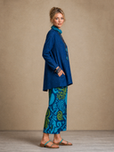 Women's Vintage Cotton-Linen Long-Sleeve Shirt And Ethnic-Print Pants Set ZMZ0425H7ZJY