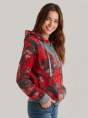 Women's Vintage-Style Casual Printed Washed Zip-Up Hoodie ZMZ0409H0ZJY