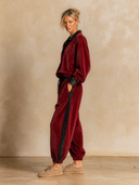 Women's Retro Casual Color-Block Corduroy Sweatshirt And Pants Set ZMZ0485H0ZJY