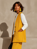 Women's Elegant Vintage-Style Faux Suede Single-Breasted Vest ZMZ0482H8ZYY