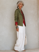 Women's American Retro Casual Cotton Twill Single-Breasted Closure, And Multiple Pockets Jacket ZMZ0421H5ZYY