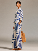 Women's Geometric Print Shirt And Wide-Leg Pants Two-Piece Set ZMZ0464H3XT
