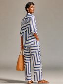 Women's Geometric Print Shirt And Wide-Leg Pants Two-Piece Set ZMZ0464H3XT