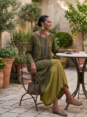 Women Leopard Print Color Block Midi Dress, Long Sleeve Asymmetrical Hem Loose Flowy Dress ZMZ0527H3YZH