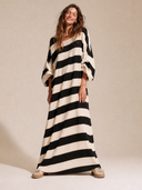 Women's Loose Striped Casual Sporty Maxi Dress ZMZ0412H5XT
