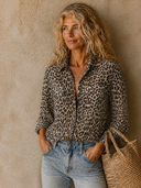 Women's Leopard Print Long-sleeve Shirt ZMZ0457H4XT