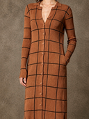 Women's Slim-Fit Plaid Knit Midi Dress ZMZ0431H9XT
