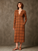 Women's Slim-Fit Plaid Knit Midi Dress ZMZ0431H9XT