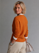 Women's Vintage-Style Elegant Ribbed Single-Breasted Knit Cardigan ZMZ0430H1ZYY