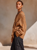 Women's Cable Knit Wrap V-Neck Oversized Sweater ZMZ0652H9XT