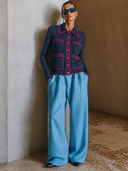Women's Color-Block Lapel Knit Cardigan ZMZ0679H7XT