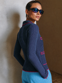 Women's Color-Block Lapel Knit Cardigan ZMZ0679H7XT