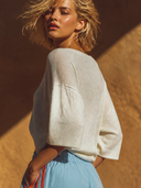 Women's Off-Shoulder Loose-Fit Cropped Knit Sweater ZMZ0622H4XT