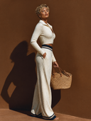 Women's Casual Knit Polo And Wide-Leg Pants Two-Piece Set ZMZ0655H6XT