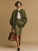 Women's Blended Ruffled Chunky Knit Cardigan And Skirt Two-piece Set ZMZ0676H4XT