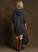 Women's Vintage Casual Hooded Cardigan-Style Loose Mini Dress (Wearable Two Ways) ZMZ0654H5ZYY