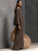 Women's Striped Oversized Top And Wide Leg Pants Two-Piece Set ZMZ0433H2XT