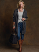 Women's Vintage Casual Hooded Cardigan-Style Loose Mini Dress (Wearable Two Ways) ZMZ0654H5ZYY