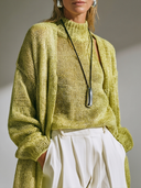 Women's Stylish Casual Two-Piece Set: Sleeveless Mock-Neck Knit Tank Top And Matching Cardigan ZMZ0684H8ZYY