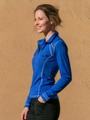 Women's Retro Casual Sports Cotton Zipper Long-Sleeve T-Shirt ZMZ0715H8ZJY