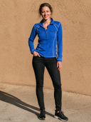 Women's Retro Casual Sports Cotton Zipper Long-Sleeve T-Shirt ZMZ0715H8ZJY