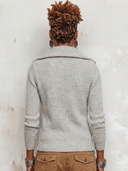 Women's Classic Light Grey Zip-Up Knit Cardigan ZMZ0783H8SWL