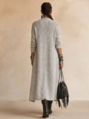 Women's Classic Light Gray Open-Front Long Knit Cardigan ZMZ0750H6SWL