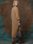 Women's Vintage-Style Casual Lapel Collar And Multiple Pockets Long-Sleeve Knit Maxi Dress ZMZ0780H0ZYY
