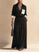 Women's Classic Cotton Long-Sleeve Shirt And Skirt Two-Piece Set ZMZ1043H4SWL