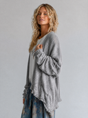Women's Retro Casual Cotton Yarn Knitted Ruffled Long-Sleeved Cardigan ZMZ1070H0ZJY