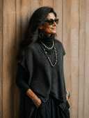 Women's Retro Casual Cotton Yarn Knitted Round Neck Sleeveless Pullover Vest ZMZ1162H0ZJY