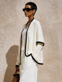 Women's Color-Contrast Trim Knit Cardigan ZMZ1021H7XT