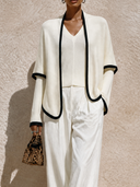 Women's Color-Contrast Trim Knit Cardigan ZMZ1021H7XT