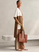 Women's Color-Block Ribbed Knit Long Cardigan ZMZ1008H9XT