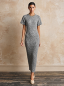 Women's Short-Sleeve Ribbed Knit Slim-Fit Maxi Dress ZMZ1076H0XT