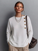Women's Classic Casual Ribbed Crew-Neck Long-Sleeve Loose T-Shirt ZMZ1093H6ZYY