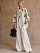 Women's Classic Vintage Casual Crew-Neck Lantern-Sleeve Loose Sweater ZMZ1186H2ZYY
