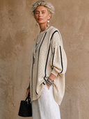 Women's Classic Vintage Casual Crew-Neck Lantern-Sleeve Loose Sweater ZMZ1186H2ZYY